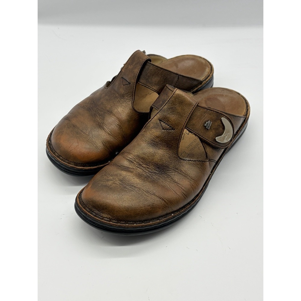 Finn Comfort Women's Size 39 US 8-8.5 Marbled Gold Brown Leather Shoes